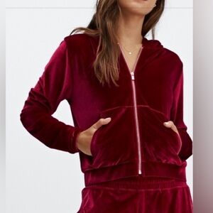 Fabletics Red Velour Track suit